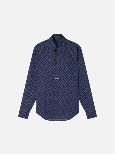 VERSACE La Greca Print Poplin Shirt