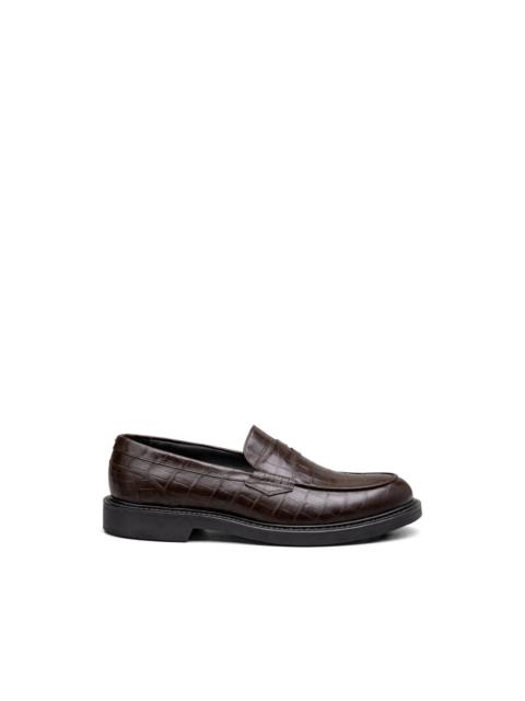 Canali embossed-pattern loafers