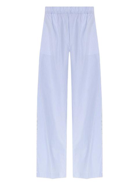 LoveShackFancy striped-pattern lace-trimmed trousers