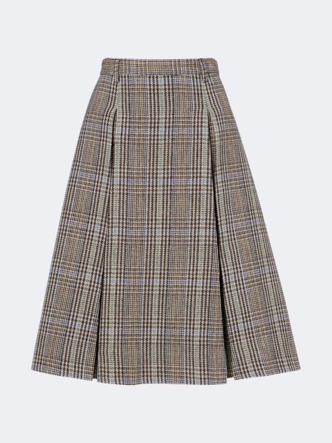 Acne Studios Checked pleated wool midi skirt