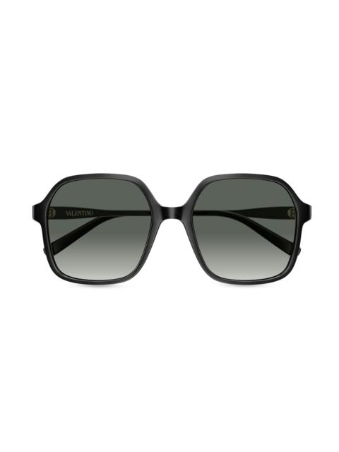Valentino Women's Light 58MM Square Sunglasses - Black
