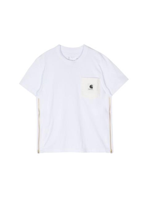sacai logo-patch cotton T-shirt