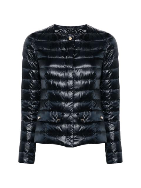 round-neck quilted puffer jacket