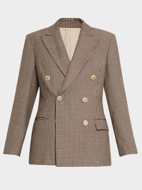 Double-Breasted Check Blazer