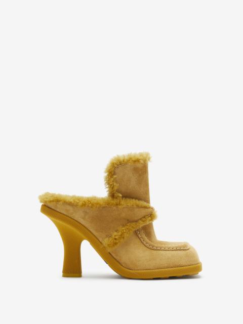 Burberry Suede and Shearling Highland Mules