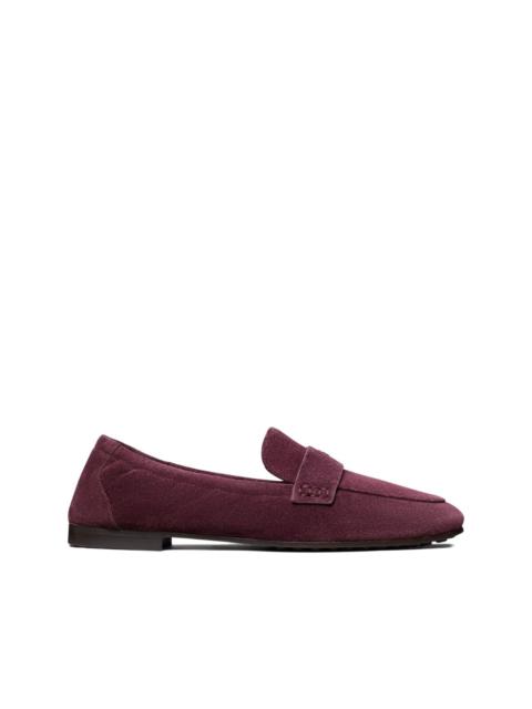 TORY BURCH logo-plaque suede loafers