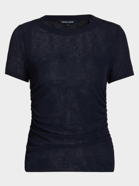 VERONICA BEARD Remus Ruched Crewneck Tee