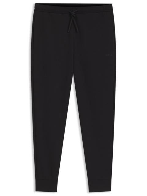 BOSS STRETCH-COTTON TRACK PANTS WITH PUFF-PRINT LOGO
