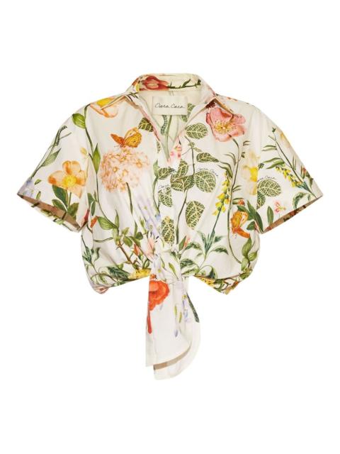 Cara Cara floral-print tie-front shirt
