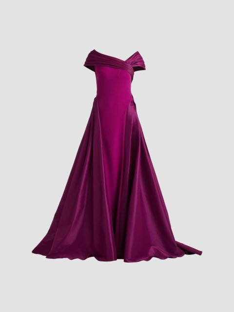 TADASHI SHOJI Women's Pleated Fit-&-Flare Gown - Magenta
