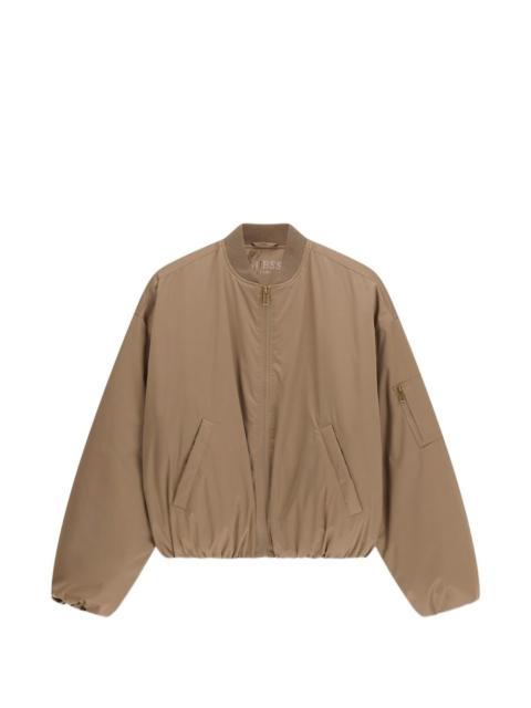 GUESS USA ribbed-trim zipped bomber jacket