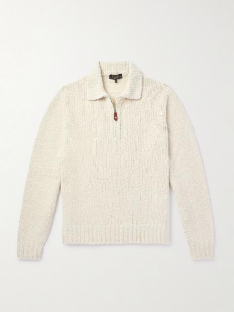 Loro Piana Folecchio Cashmere and Silk-Blend Half-Zip Sweater Cream