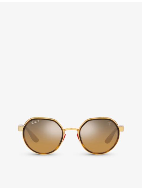 Ray-Ban RB3703M Scuderia Ferrari irregular-frame metal sunglasses
