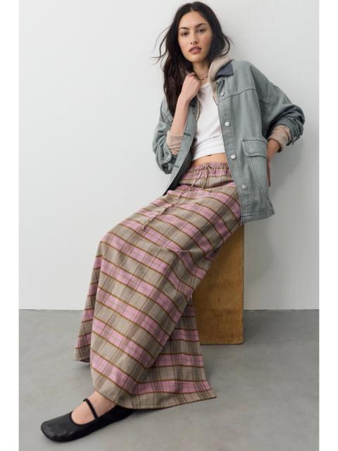 FREE PEOPLE Plaid Column Skirt