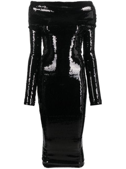 ALEXANDRE VAUTHIER off-shoulder sequined midi dress