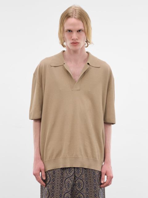UMA WANG Tan Cotton-Silk Polo Shirt