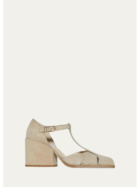 GABRIELA HEARST 80mm Hawes Suede T-Strap Sandals