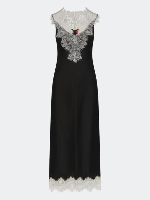 SIMONMILLER Bea Satin Lace Midi Dress In Black