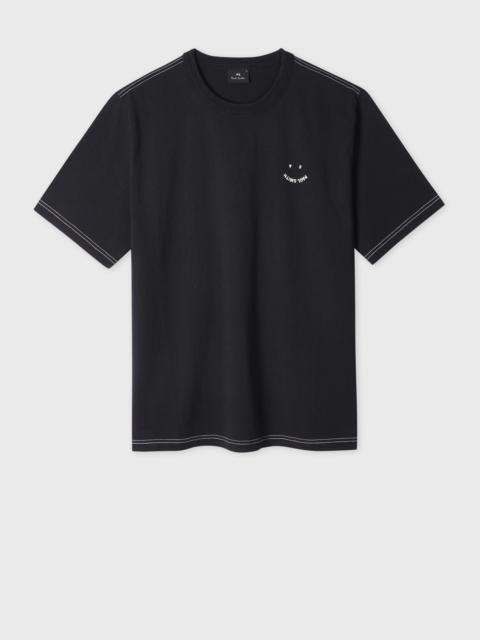 Paul Smith Black Pigment Dyed 'Happy' T-Shirt