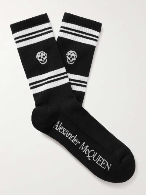 Alexander McQueen Logo-Intarsia Cotton-Blend Socks