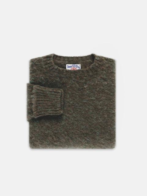 J. PRESS MADE-IN-SCOTLAND BROWN & BLUE MARL SHAGGY DOG SWEATER - CLASSIC FIT