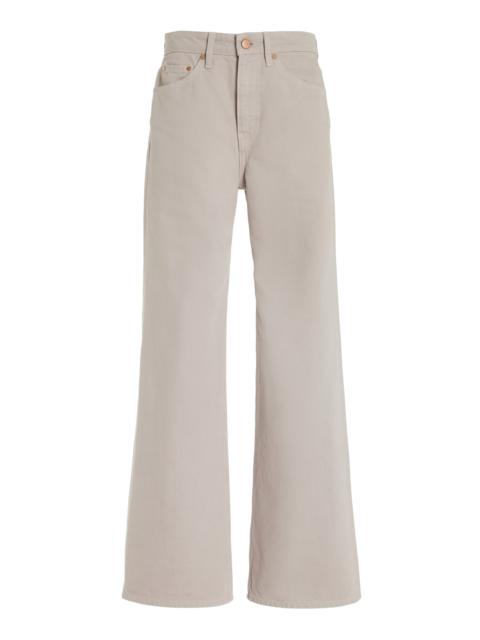 ULLA JOHNSON Willow Rigid Mid-Rise Straight-Leg Jeans light grey