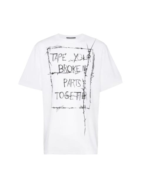 Haider Ackermann slogan print short-sleeved cotton T-shirt