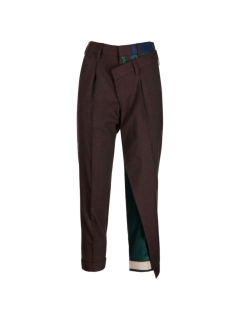 Kolor asymmetric cropped trousers