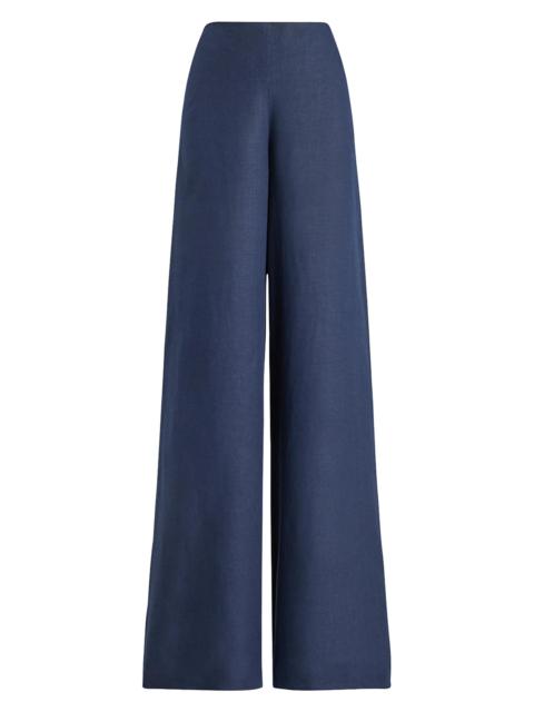 Ralph Lauren Women's Daria Linen High-Rise Wide-Leg Pants - Lux Navy