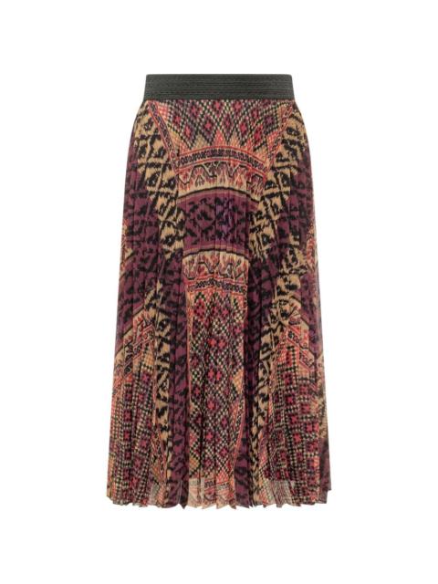 ba&sh Olgia pleated patterned midi skirt