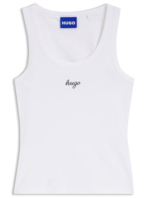 HUGO EXTRA-SLIM-FIT TANK TOP WITH PUFF-PRINT LOGO