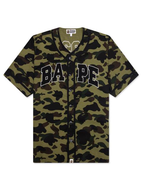 A BATHING APE® 1ST CAMO BASEBALL SHIRT - GREEN