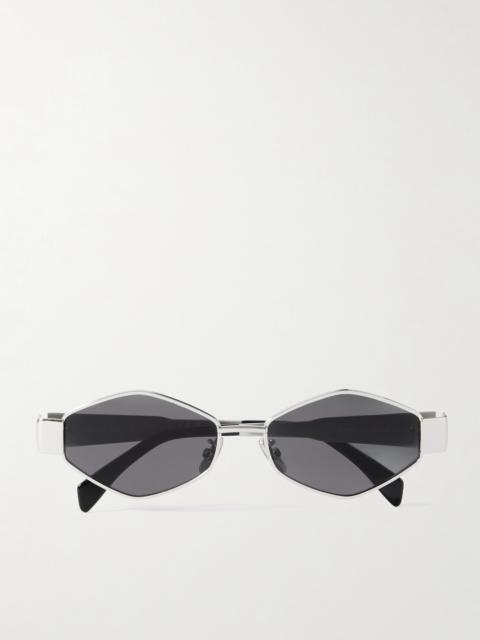 CELINE Triomphe Hexagon-frame Silver-tone Sunglasses