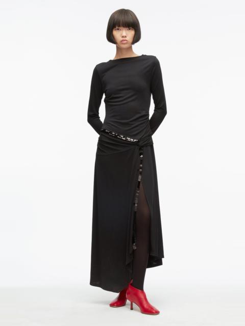 3.1 Phillip Lim Embellished Drape Jersey Midi Dress
