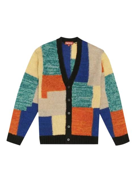 Supreme Supreme Patchwork Mohair Cardigan 'Multicolor 