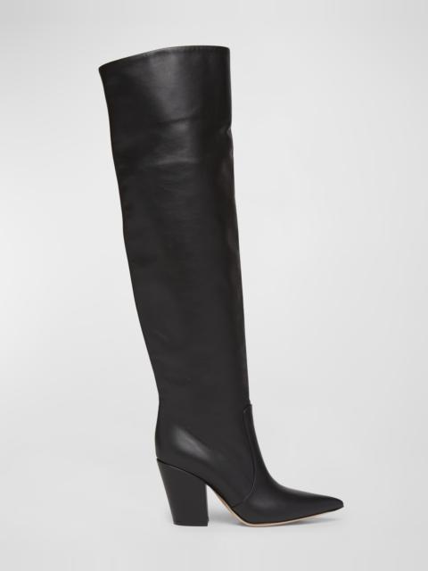 Calfskin Leather Over-The-Knee Boots