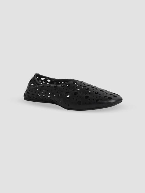 Alaïa Women's Neo Vienne Lacer-Cut Leather Flats - Noir