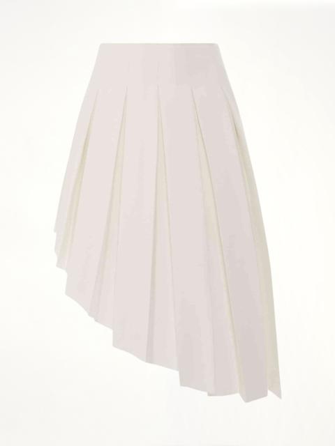 We11done Wool Asymmetrical Pleated Skirt in White