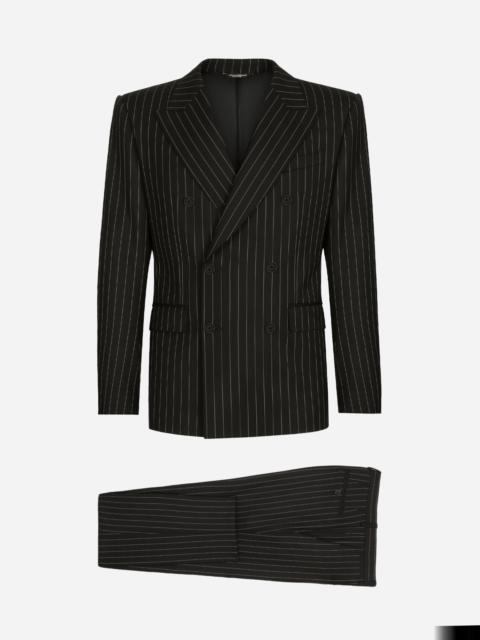 Dolce & Gabbana Double-breasted pinstripe stretch wool Sicilia-fit suit