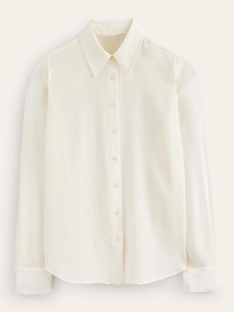 BODEN Sienna Silk Shirt-Ivory