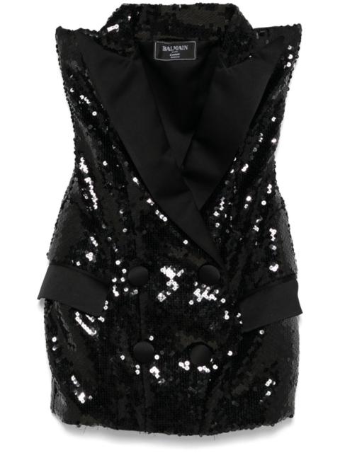 Balmain sequinned tailored mini dress