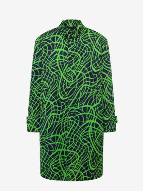 Moschino WAVE LINE PRINT WOOL AND VISCOSE TRENCH COAT