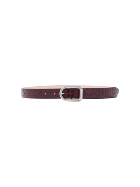 DÉHANCHE Mija Croc-Effect Leather Belt burgundy