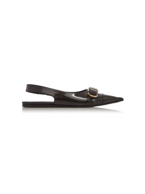 Givenchy Voyou Buckle-Detailed Leather Slingback Flats black