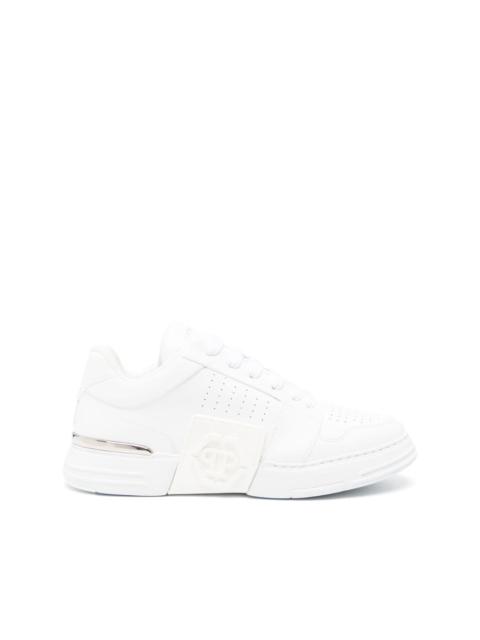 PHILIPP PLEIN logo-embossed leather sneakers