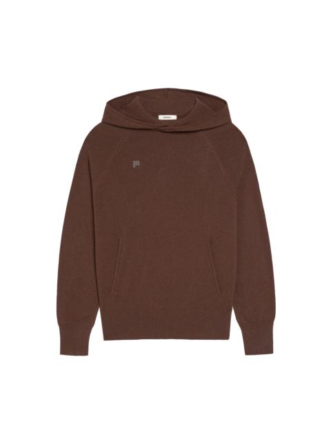 PANGAIA Womens Recycled Cashmere Hoodie - Chestnut Brown