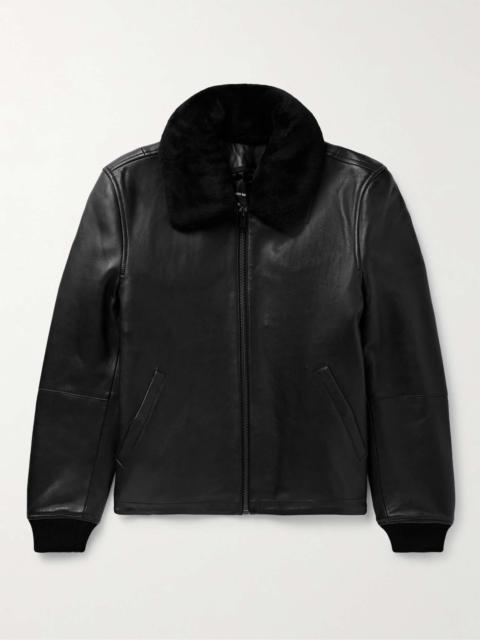 Yves Salomon Shearling-Trimmed Leather Jacket