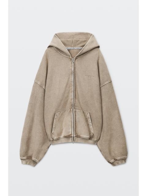 Alexander Wang crystal hotfix oversized zip-up hoodie