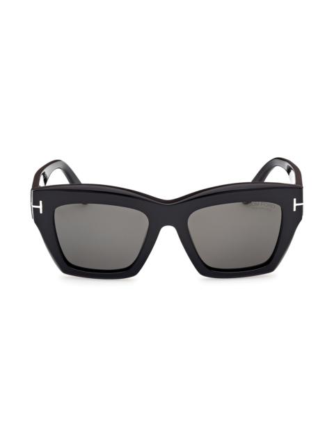 TOM FORD Women's Luna 52MM Butterfly Sunglasses - Black Black