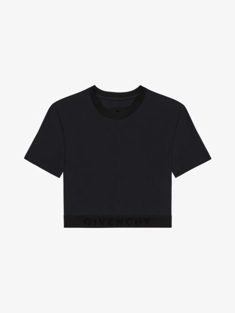 Givenchy CROPPED T-SHIRT IN JERSEY WITH GIVENCHY BAND